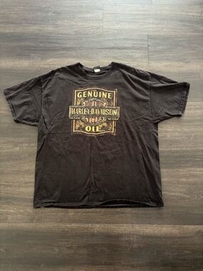Y2K Harley Davidson General Oil T-shirt Size 3XL Biker Grunge